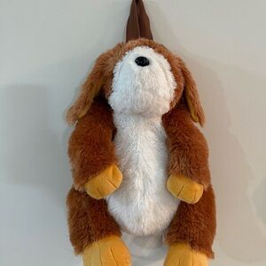 Brown and White Plush Dog Toy
